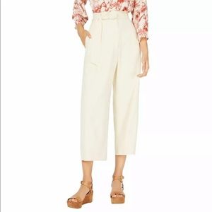 Leyden Beige Paper Bag Cropped Pants Womens Small